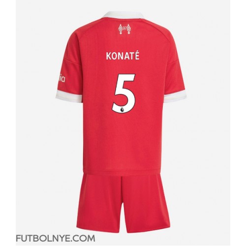 Camiseta Liverpool Ibrahima Konate #5 Primera Equipación para niños 2025-26 manga corta (+ pantalones cortos)
